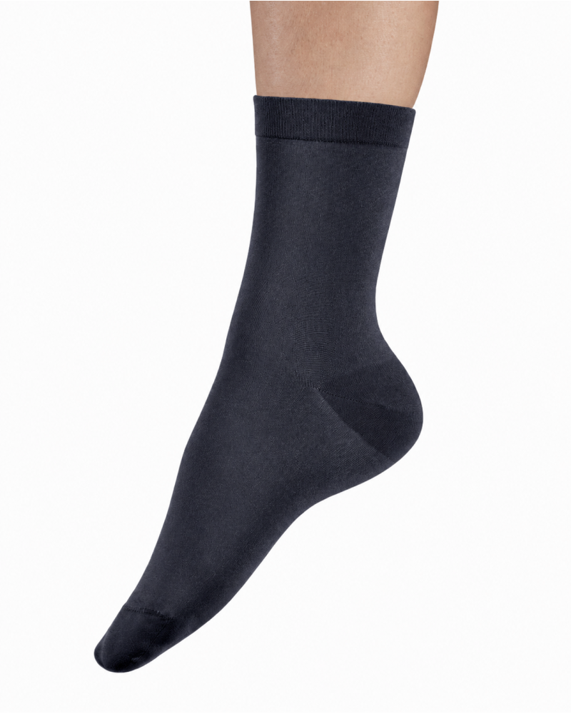 Chaussettes unies Hibou Cendré en fils recyclés