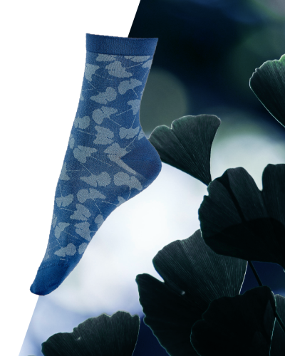 Chaussettes à motif Aerginkgo en fils 100% recyclés